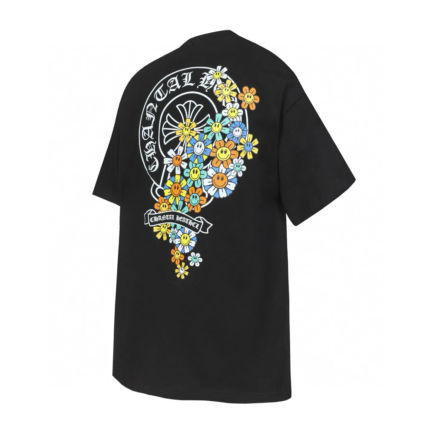 Horseshoe and Floral Print Cotton T-Shirt D9514079 — view 4