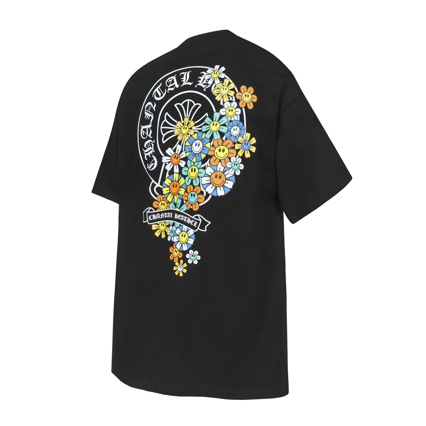 Horseshoe and Floral Print Cotton T-Shirt D9514077 — view 3