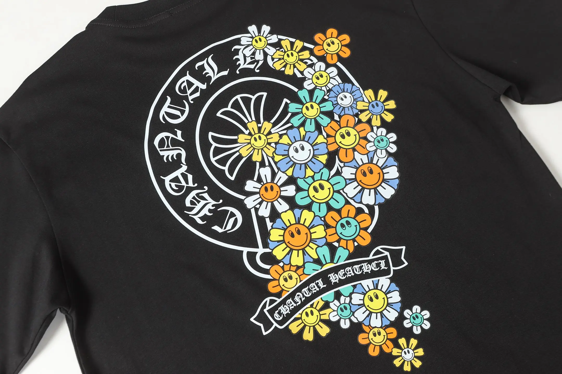 Horseshoe and Floral Print Cotton T-Shirt D9514077 — view 8