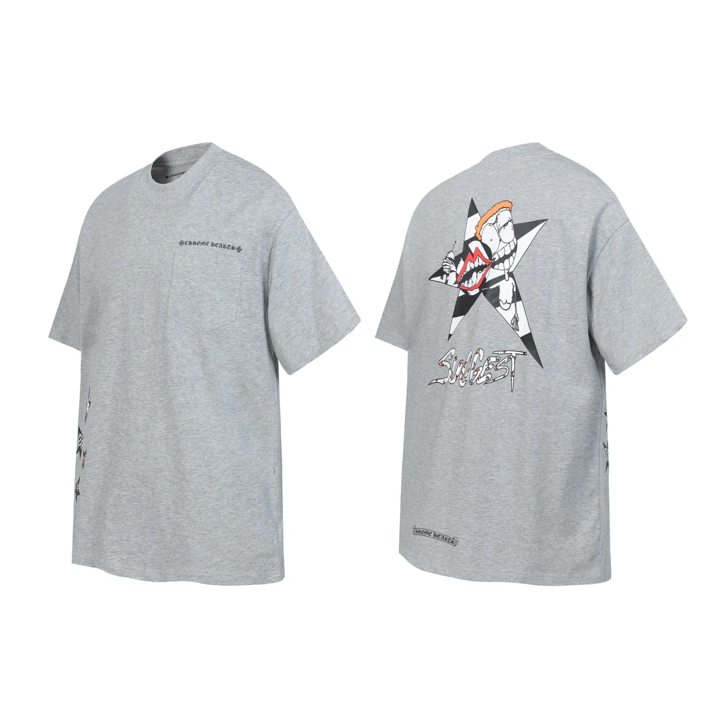 Graffiti Print Pocket T-Shirt D9514091