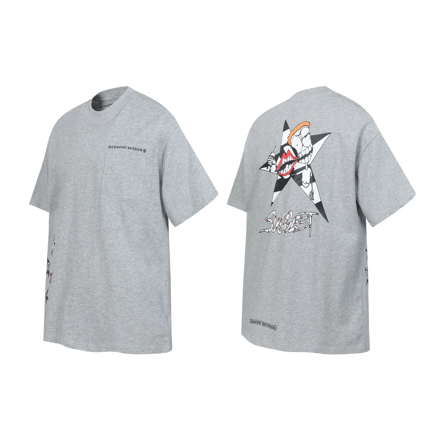 Graffiti Print Pocket T-Shirt D9514091