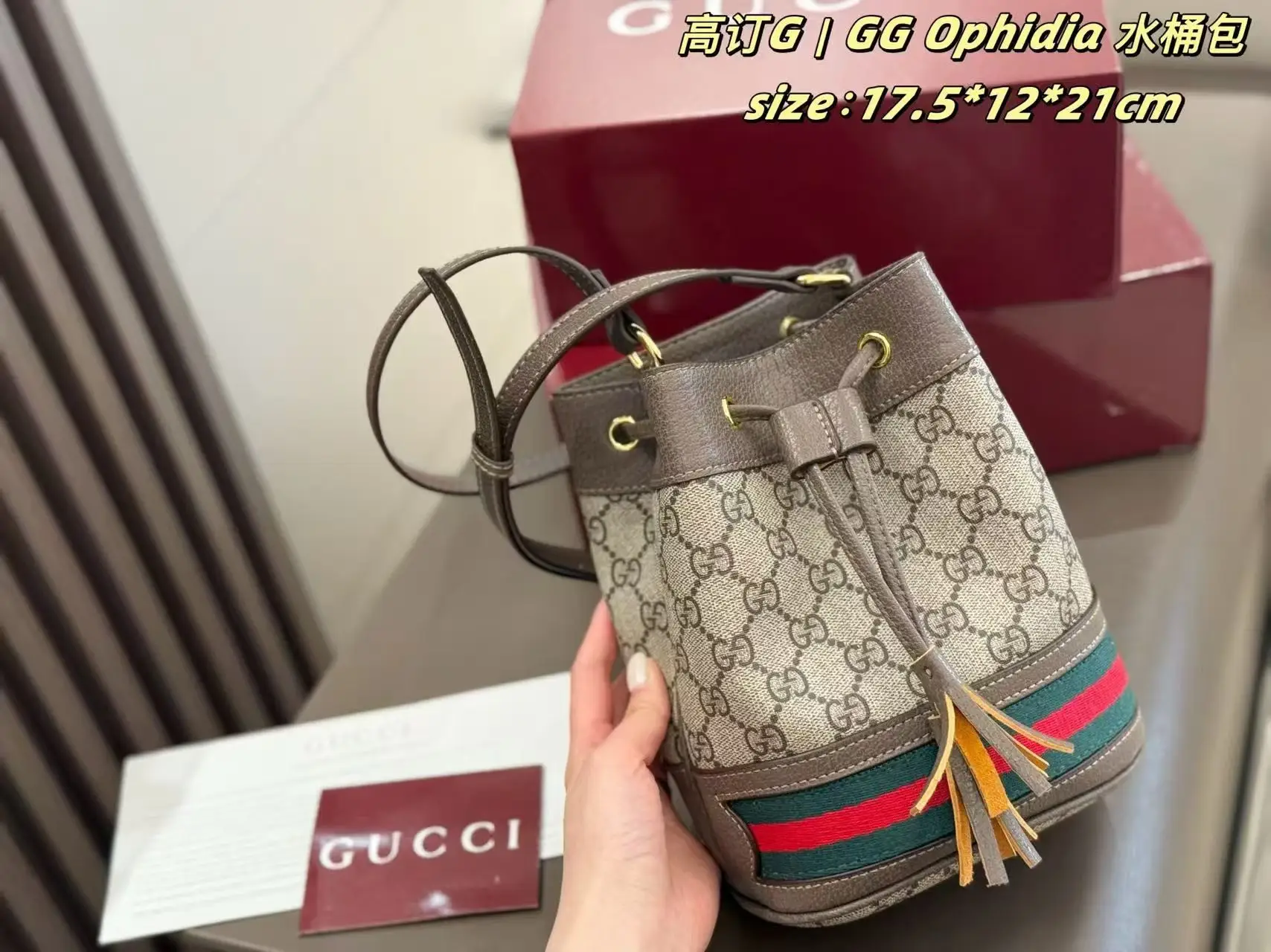 Ophidia GG Supreme Mini Bucket Bag D24018192 — view 2