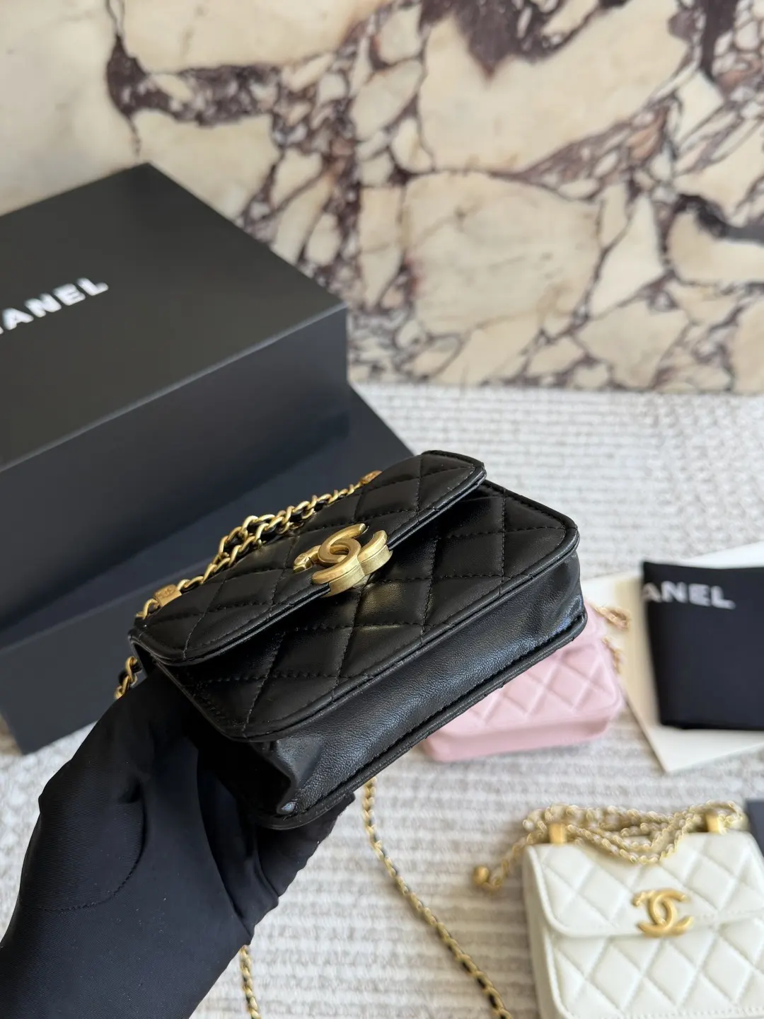 Mini Quilted Flap Bag with Chain D25518232 — view 5