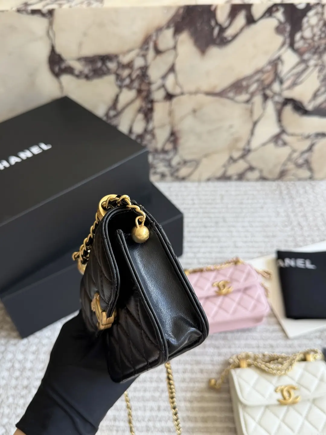Mini Quilted Flap Bag with Chain D25518232 — view 6