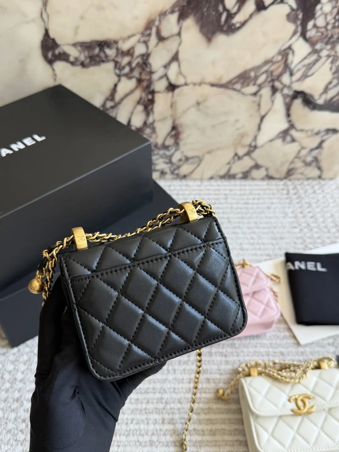 Mini Quilted Flap Bag with Chain D25518232 — view 7