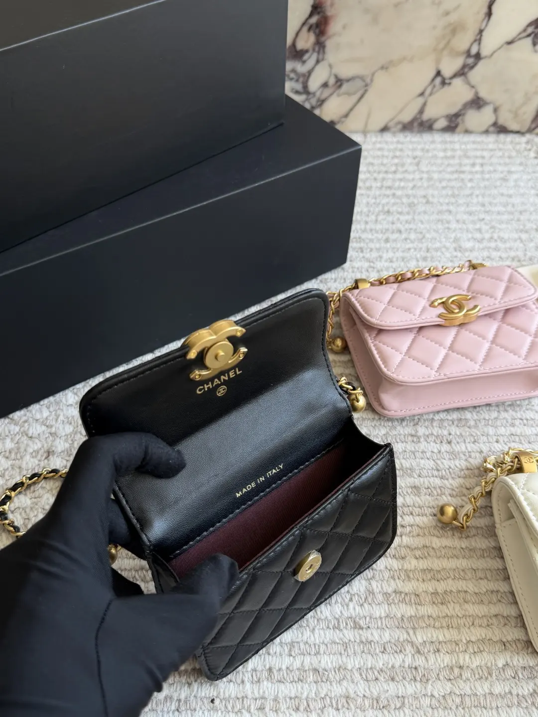 Mini Quilted Flap Bag with Chain D25518232 — view 8