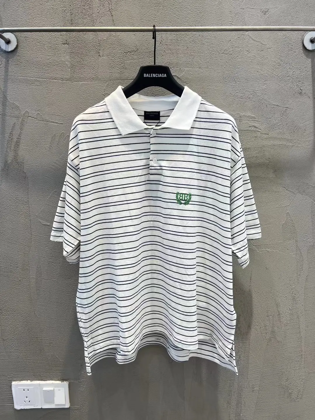 Oversized Striped Logo Polo Shirt D12519943