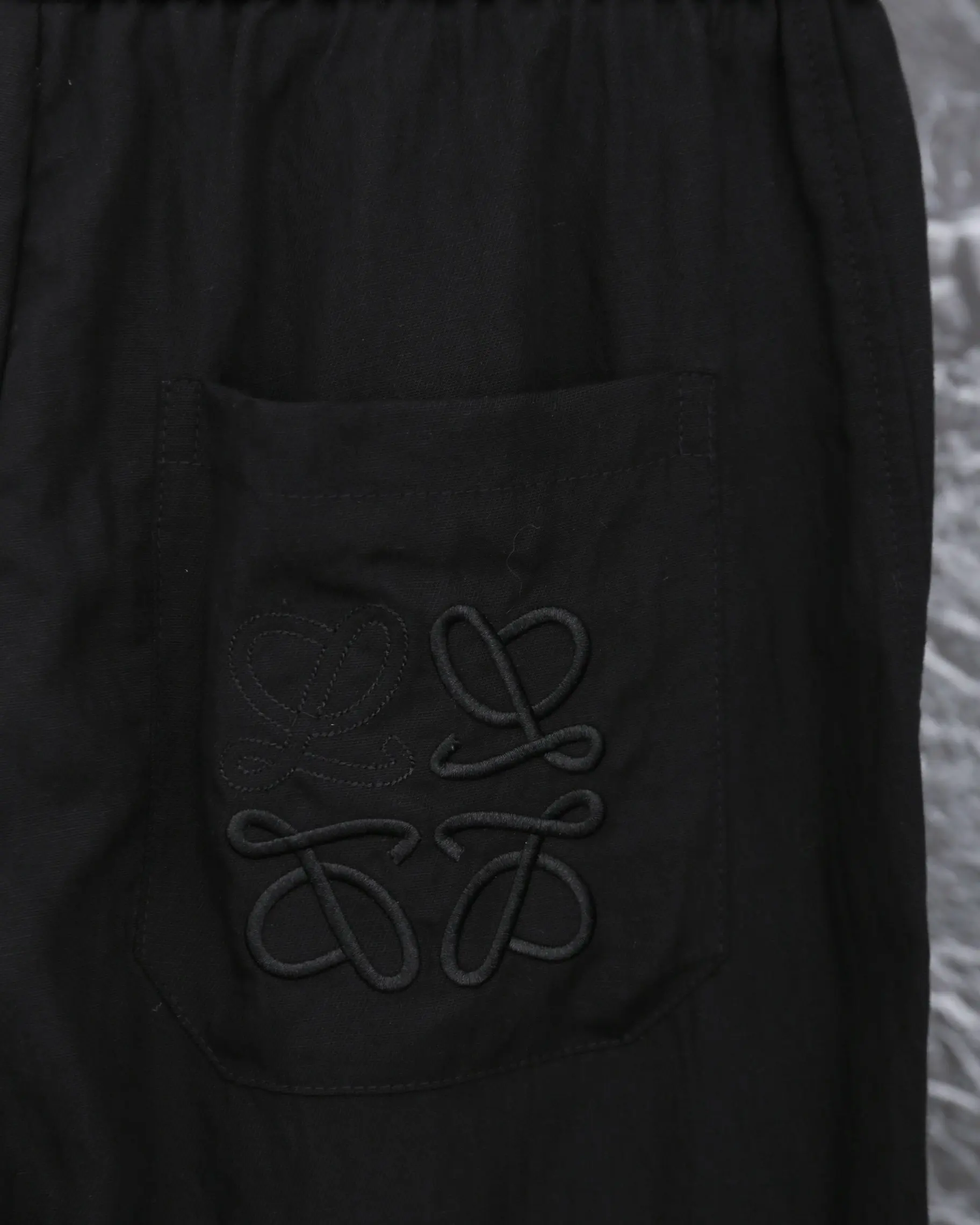 Embroidered Logo Linen-Blend Drawstring Trousers D20513331 — view 4