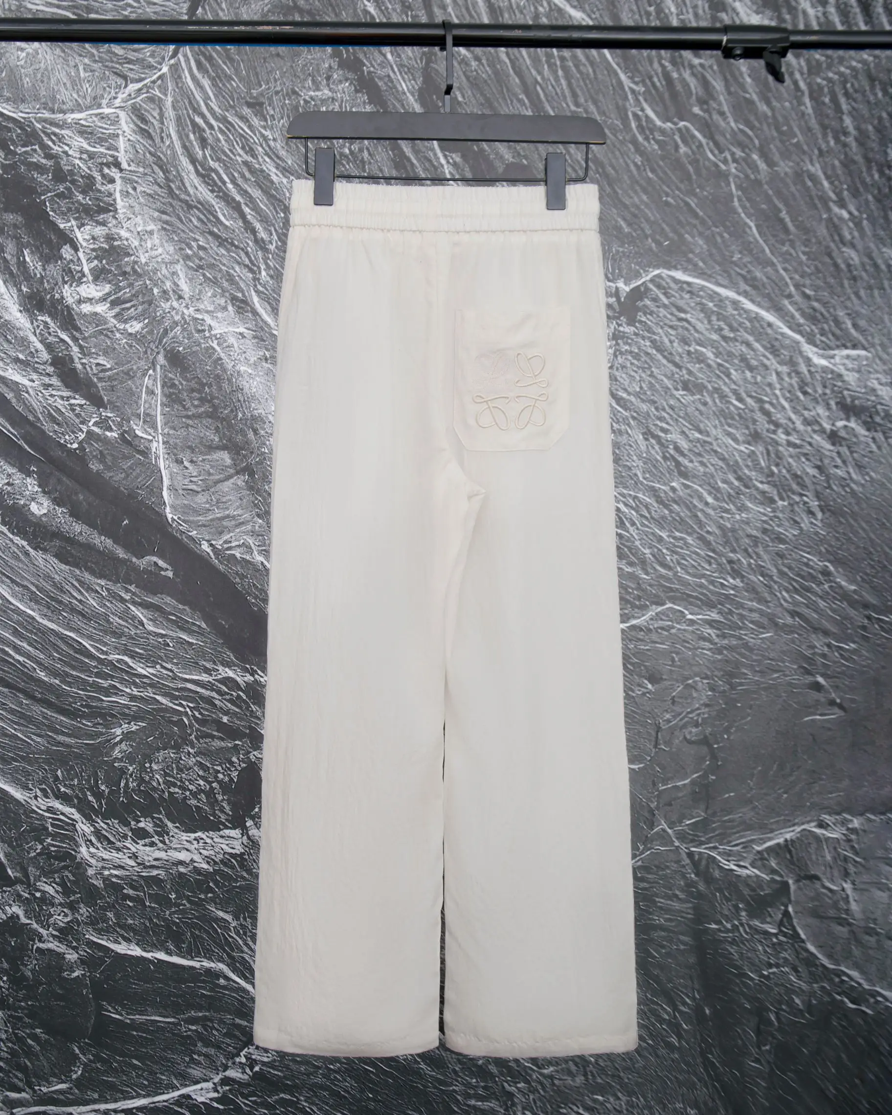 Embroidered Linen-Blend Drawstring Trousers D20513330 — view 2