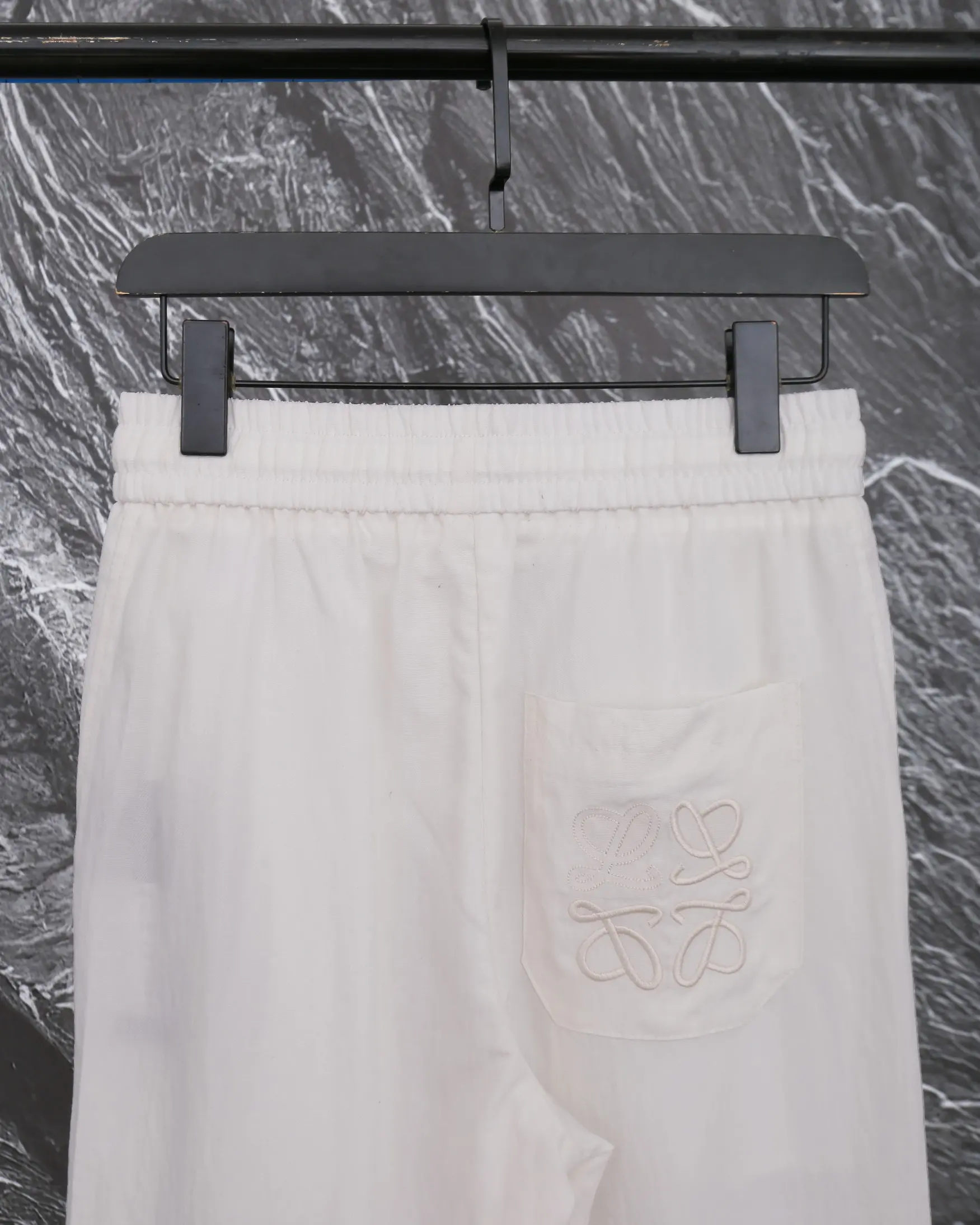 Embroidered Linen-Blend Drawstring Trousers D20513330 — view 4