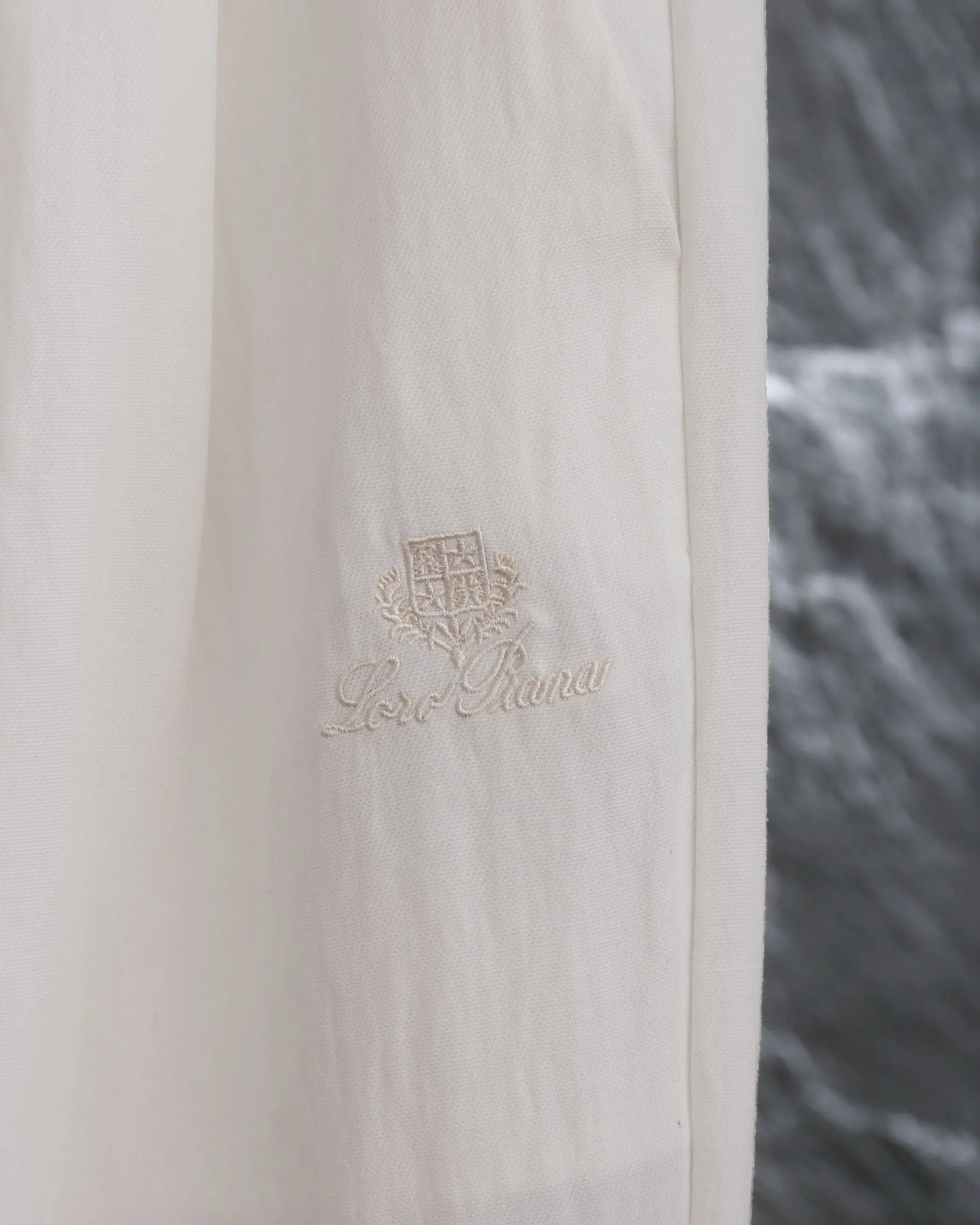 Embroidered Logo Cotton-Linen Trousers D20513329 — view 8