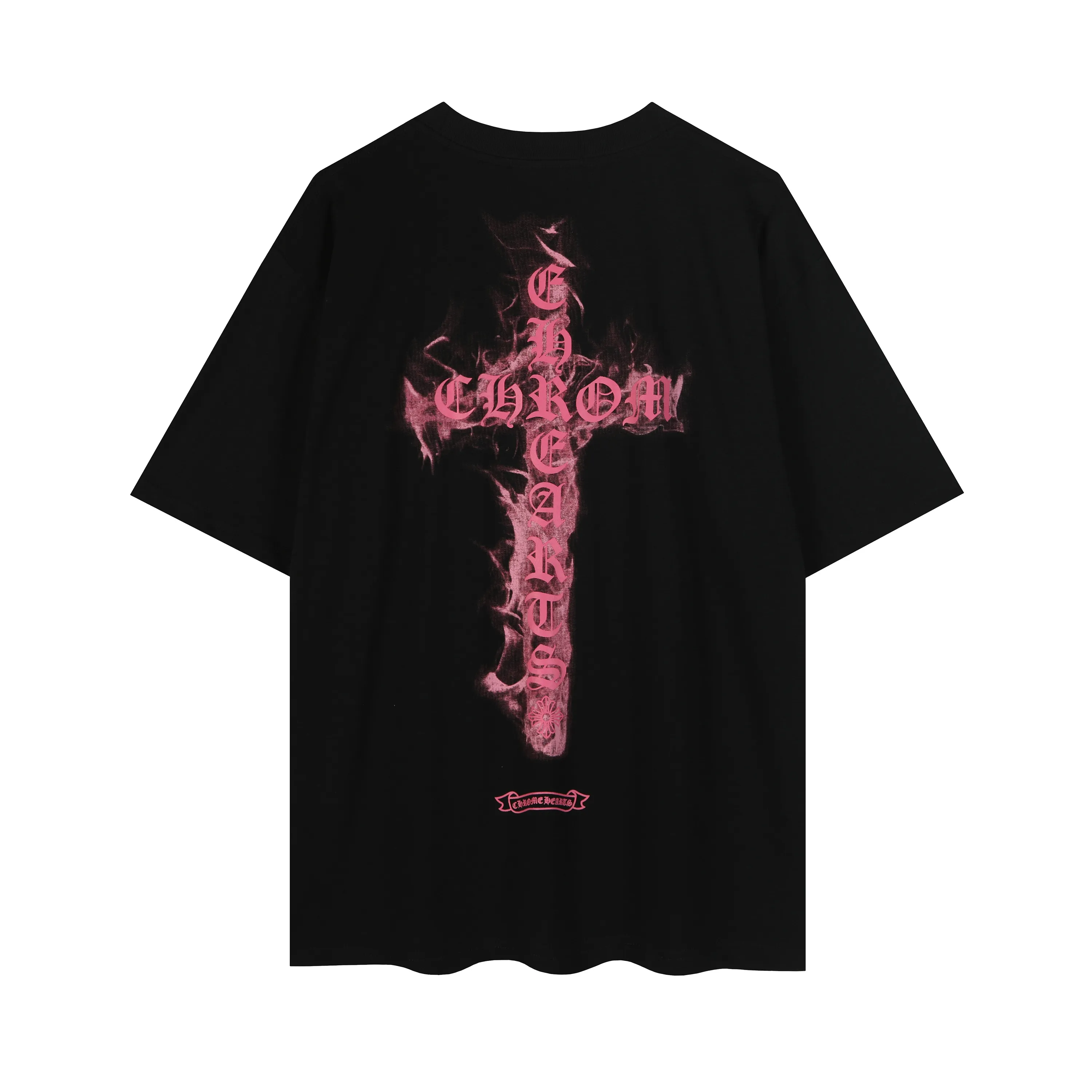 Pink Flame Cross Graphic T-Shirt D5515852 — view 2