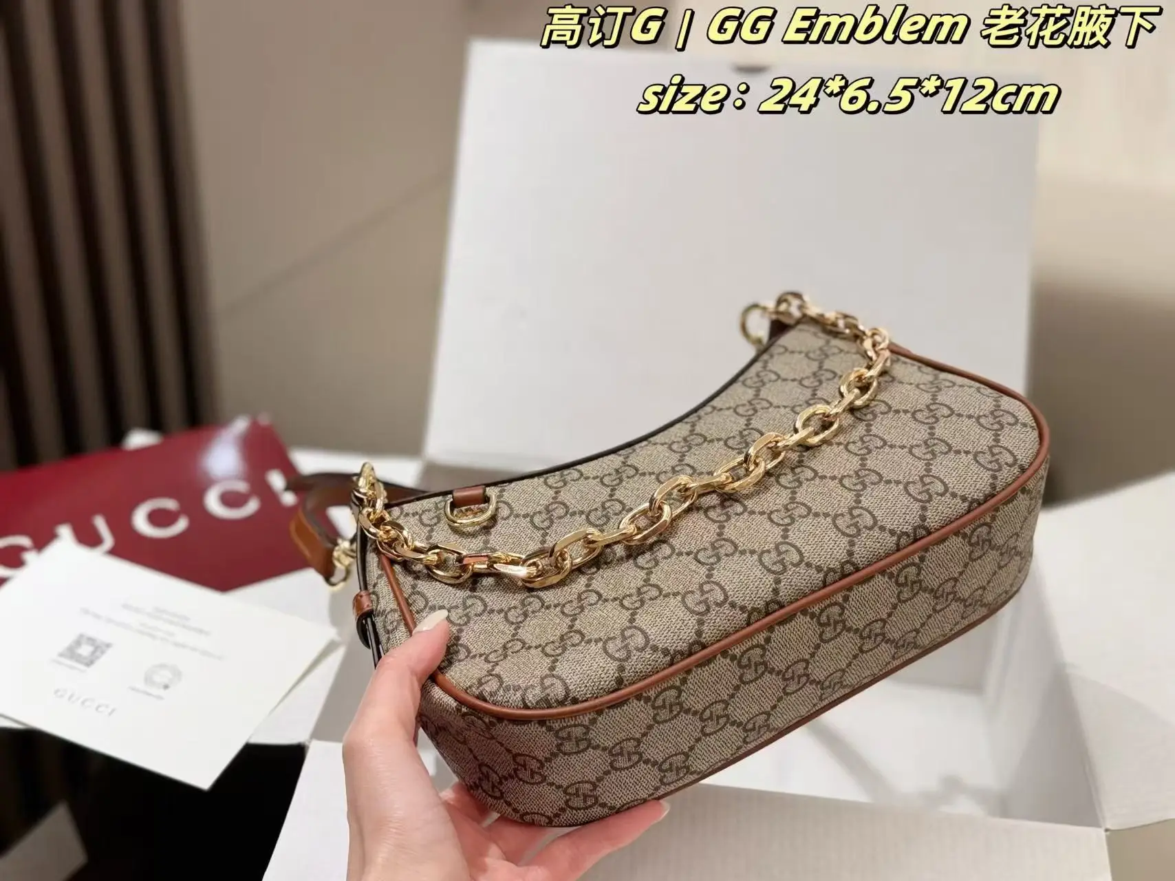 GG Monogram Canvas Crescent Shoulder Bag D26518195 — view 7