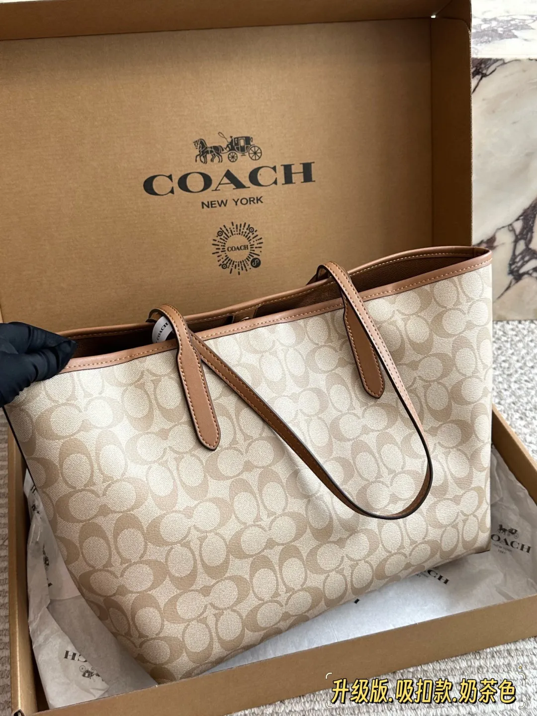 Signature Coated Canvas City Tote Bag D26518140 — view 6
