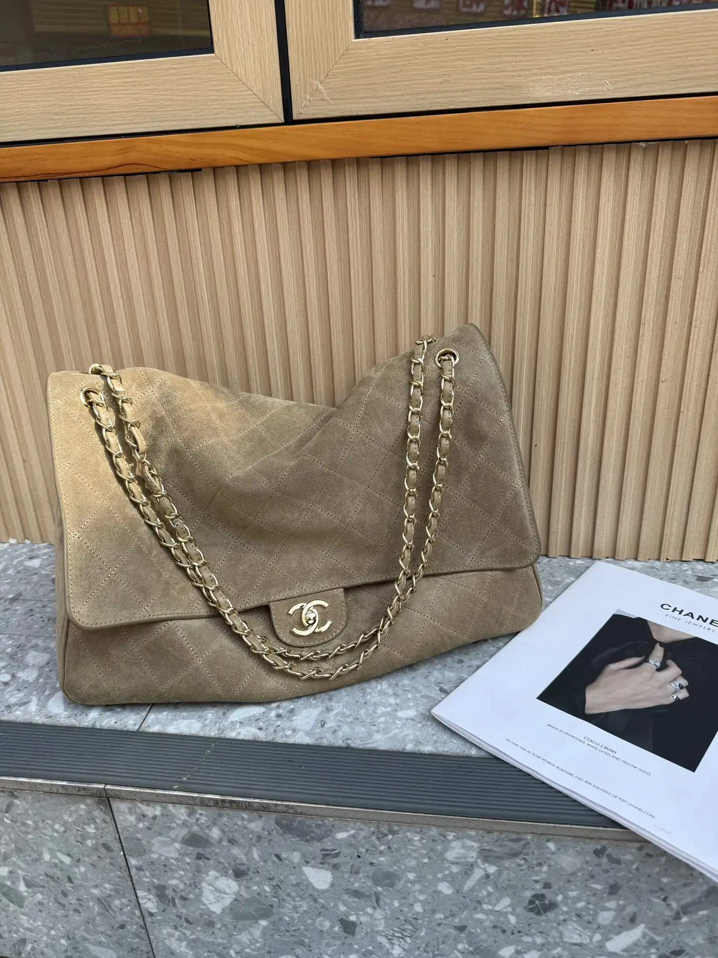 Maxi CF Suede Shoulder Bag D54018569