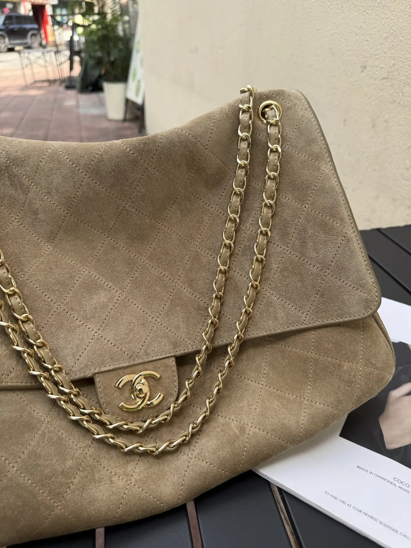 Maxi CF Suede Shoulder Bag D54018569 — view 5