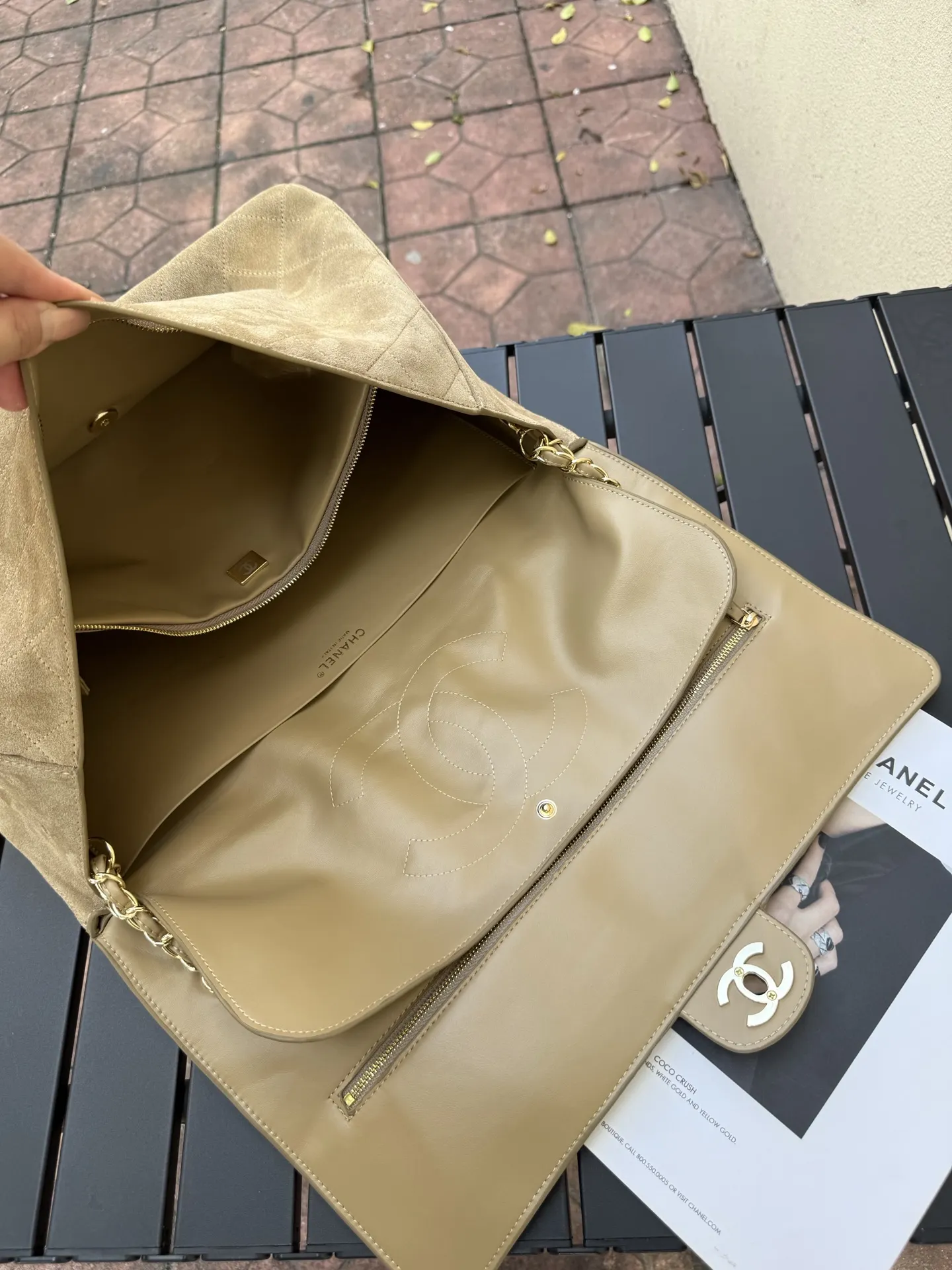 Maxi CF Suede Shoulder Bag D54018569 — view 7