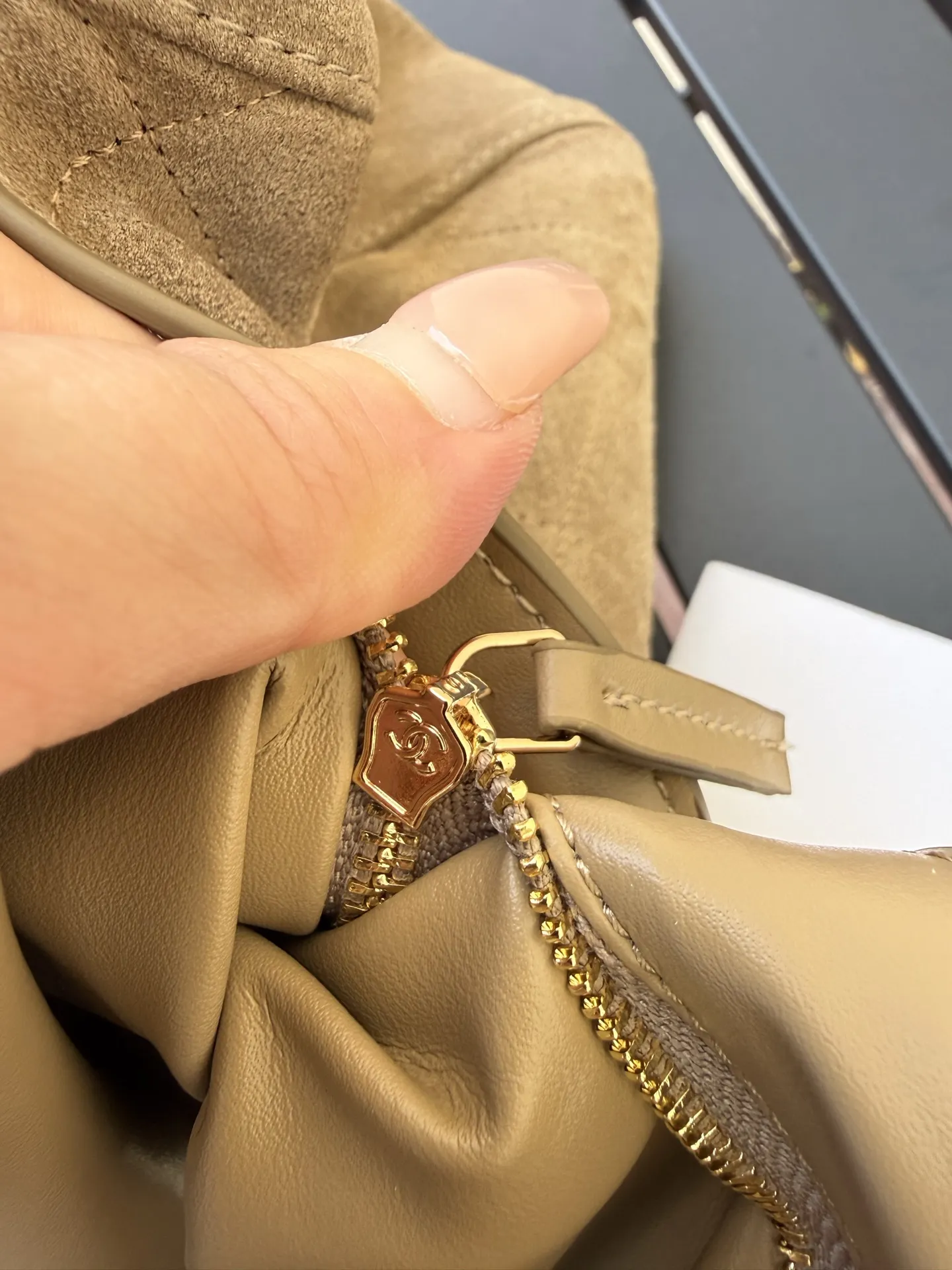 Maxi CF Suede Shoulder Bag D54018569 — view 8