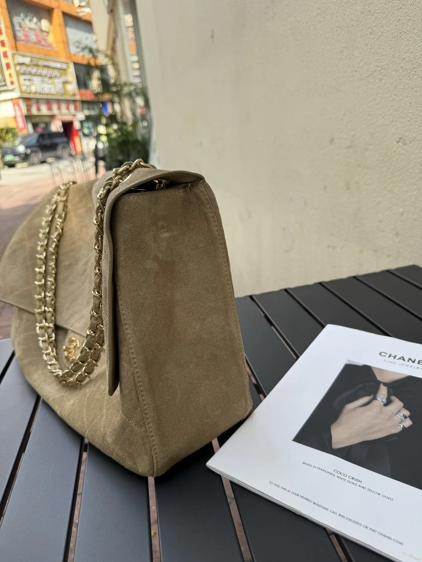 Maxi CF Suede Shoulder Bag D54018569 — view 9