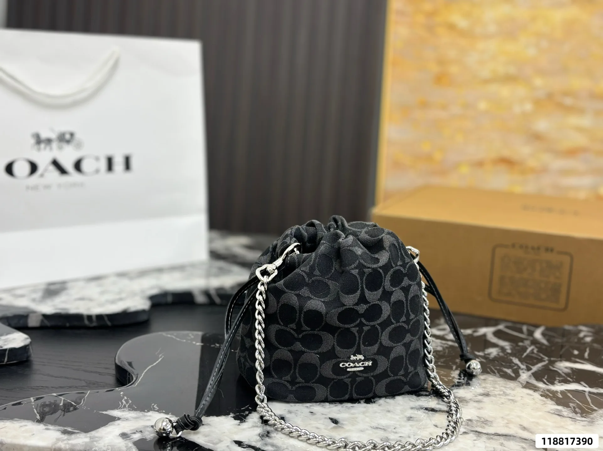 Coach Faye Mini Drawstring Bucket Bag D27518121 — view 11