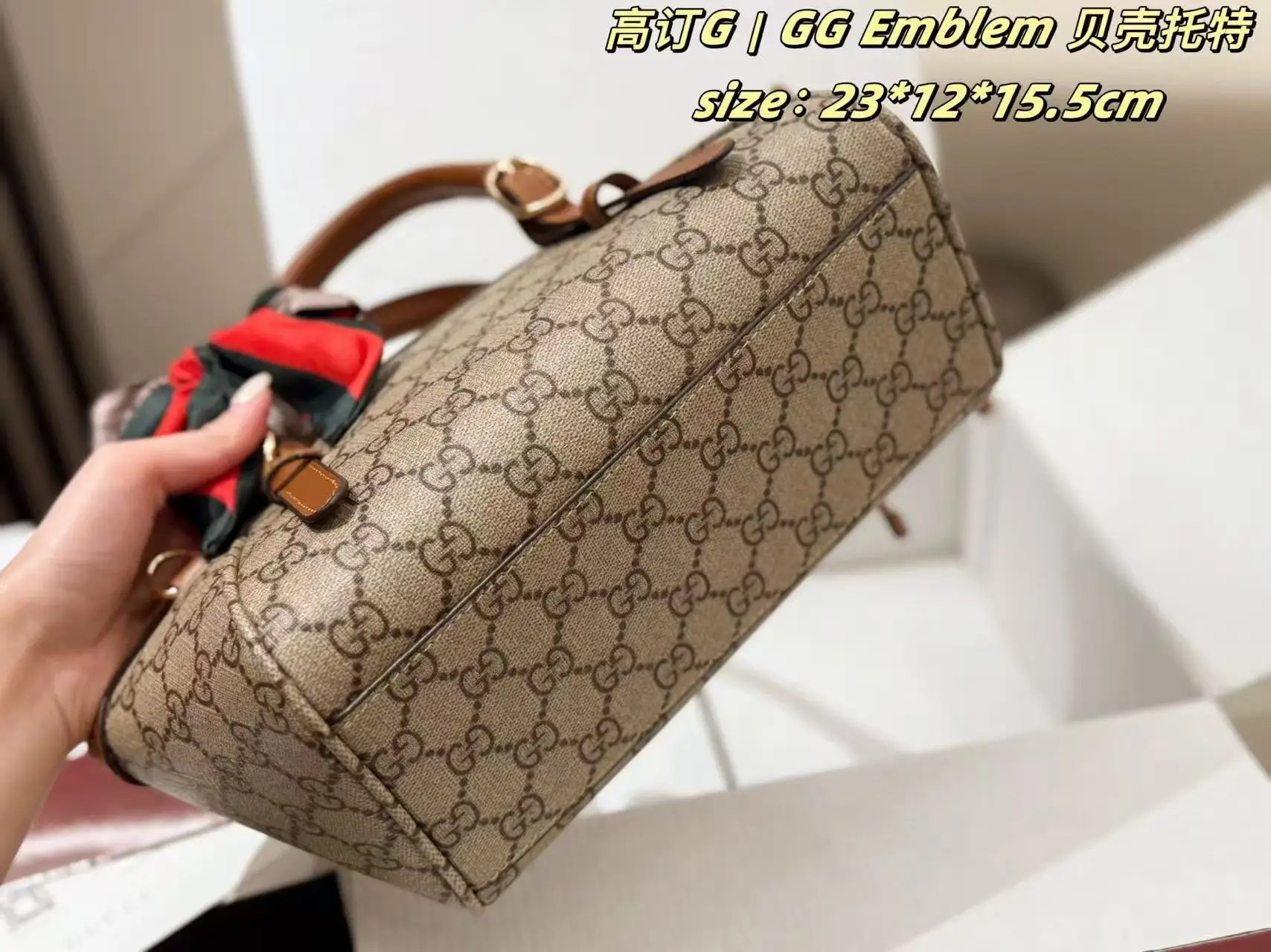 GG Emblem Shell Tote Bag D28018194 — view 7
