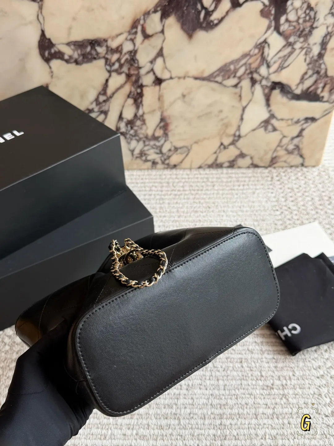 Chanel 26P Quilted Leather Bucket Bag D28517816 — view 5
