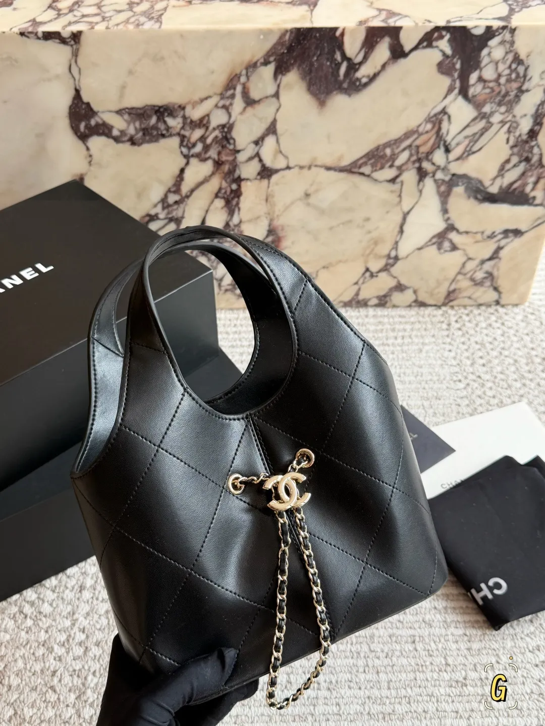 Chanel 26P Quilted Leather Bucket Bag D28517816 — view 7
