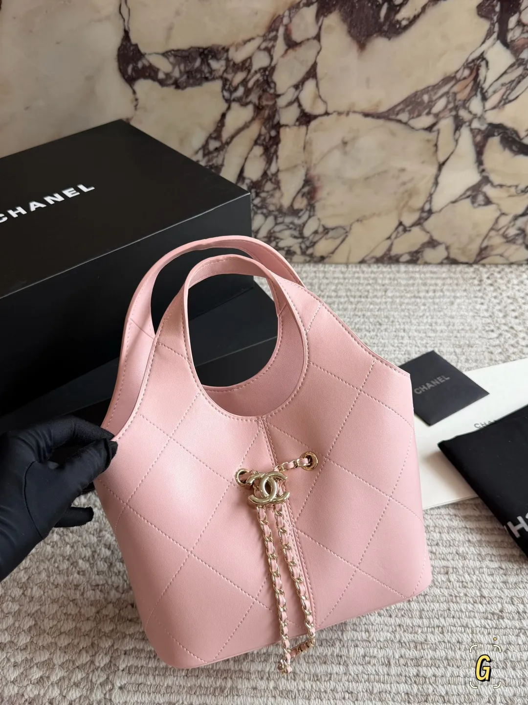 26P Quilted Leather Bucket Bag D28517815 — view 3