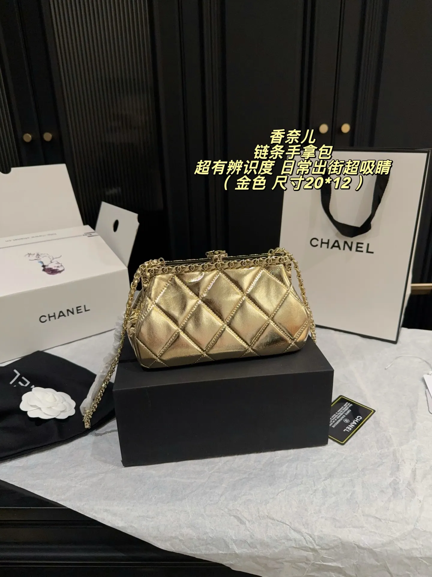 Chanel 19 Quilted Chain Clutch Bag D28518142 — view 2