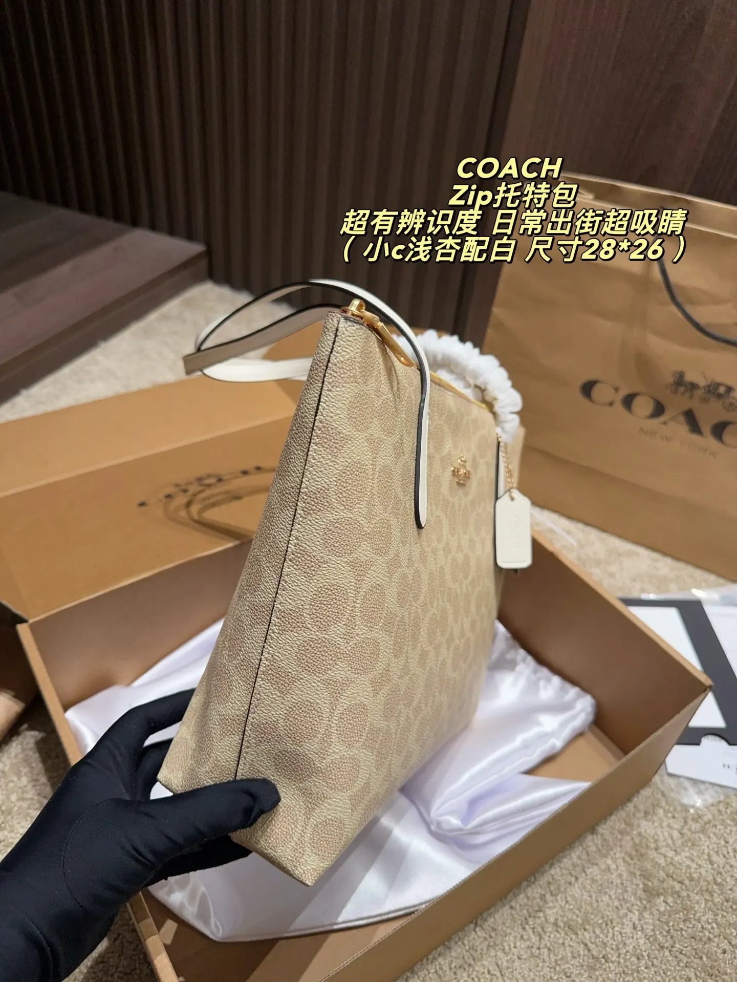Zip-Top Monogram Coated Canvas Tote Bag D29017918 — view 4