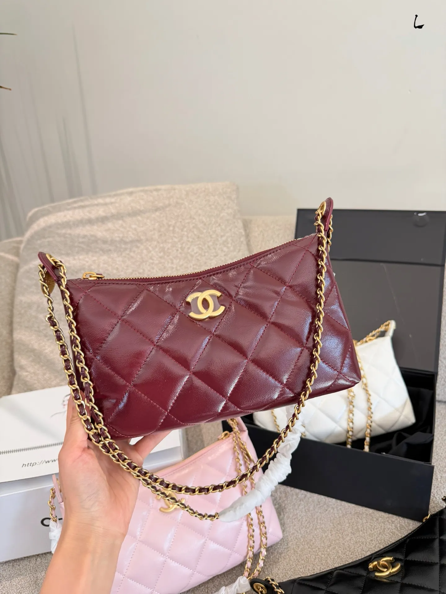 Quilted Lambskin Hobo Bag D30018300 — view 5