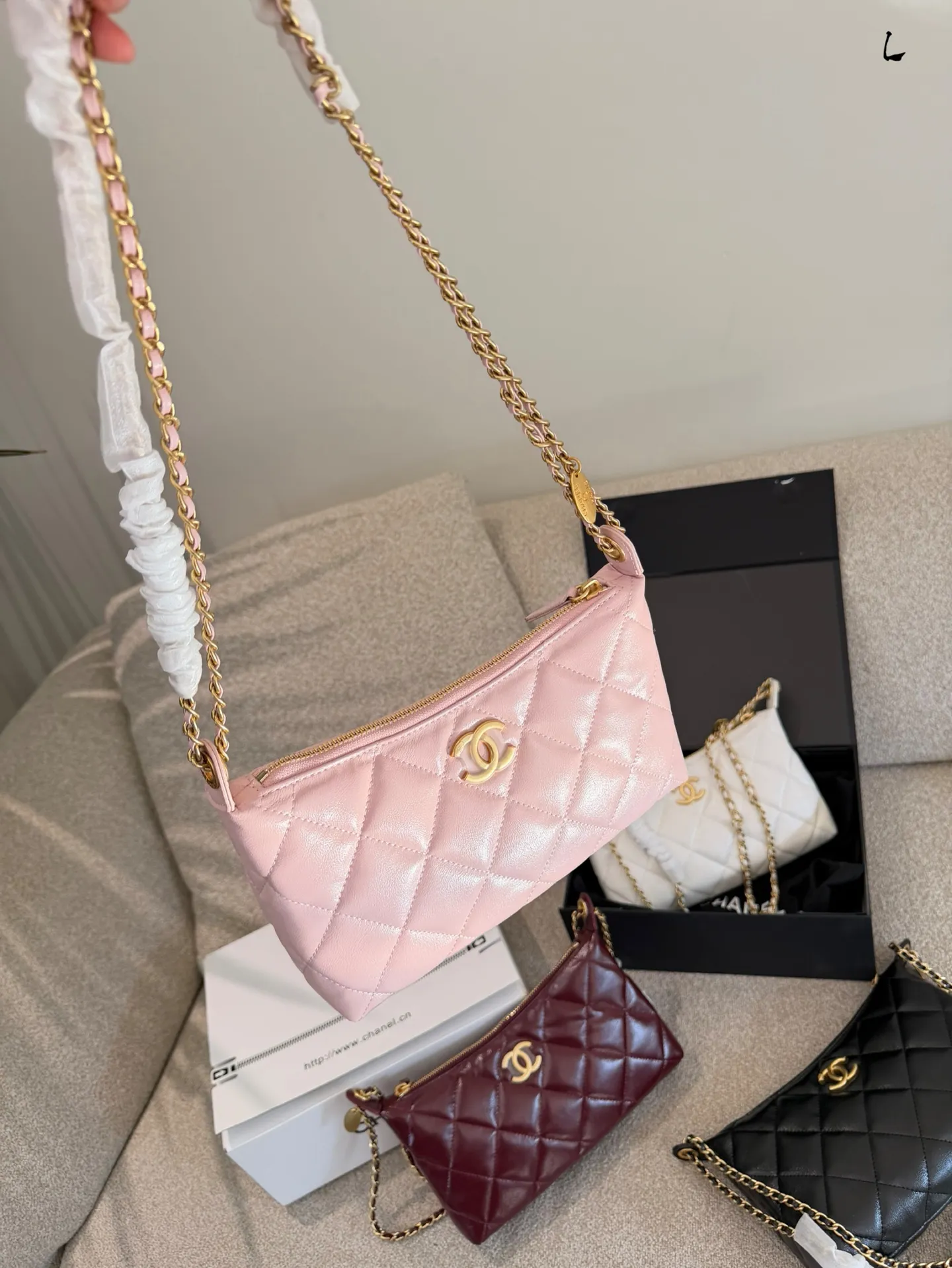 Quilted Lambskin Hobo Bag D30018300 — view 7
