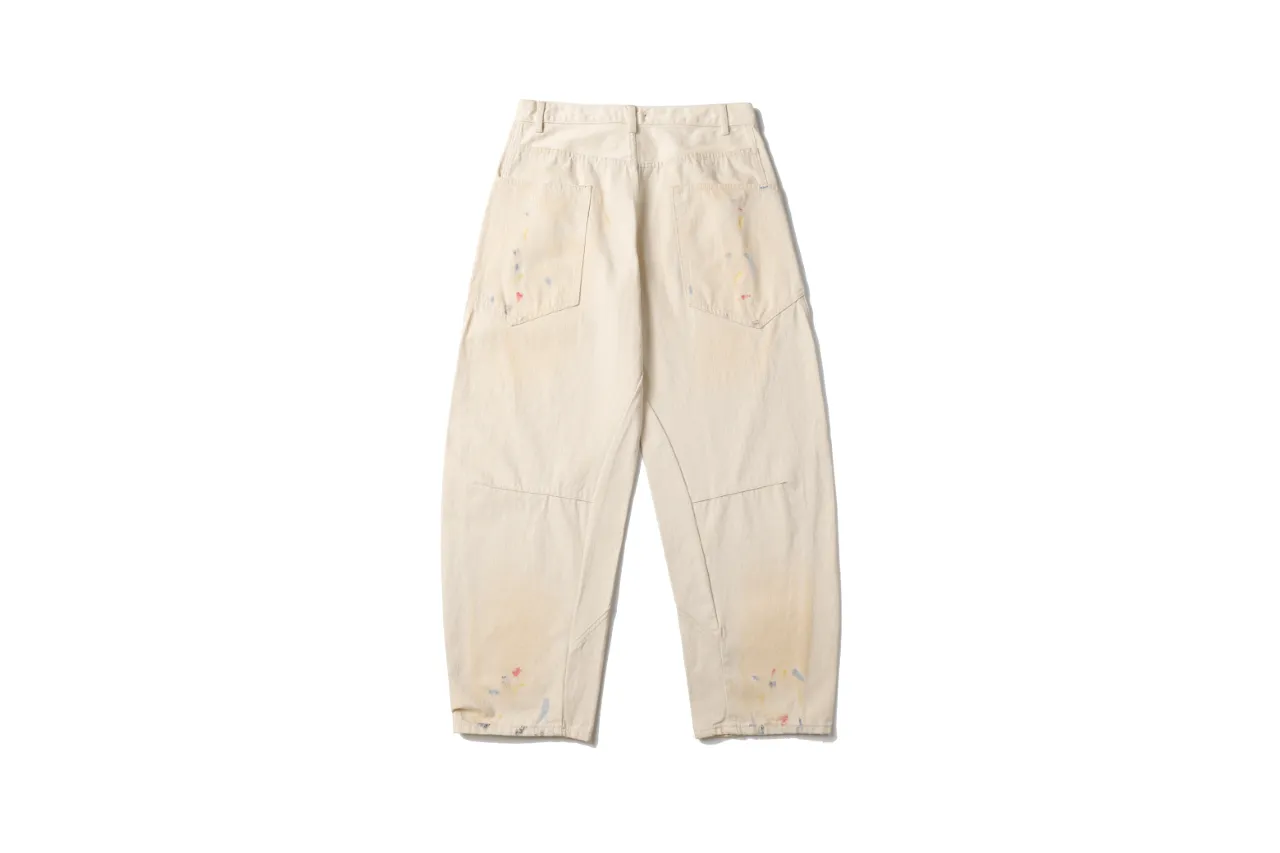 Paint-Splatter Twill Curved-Leg Trousers D20521850 — view 11