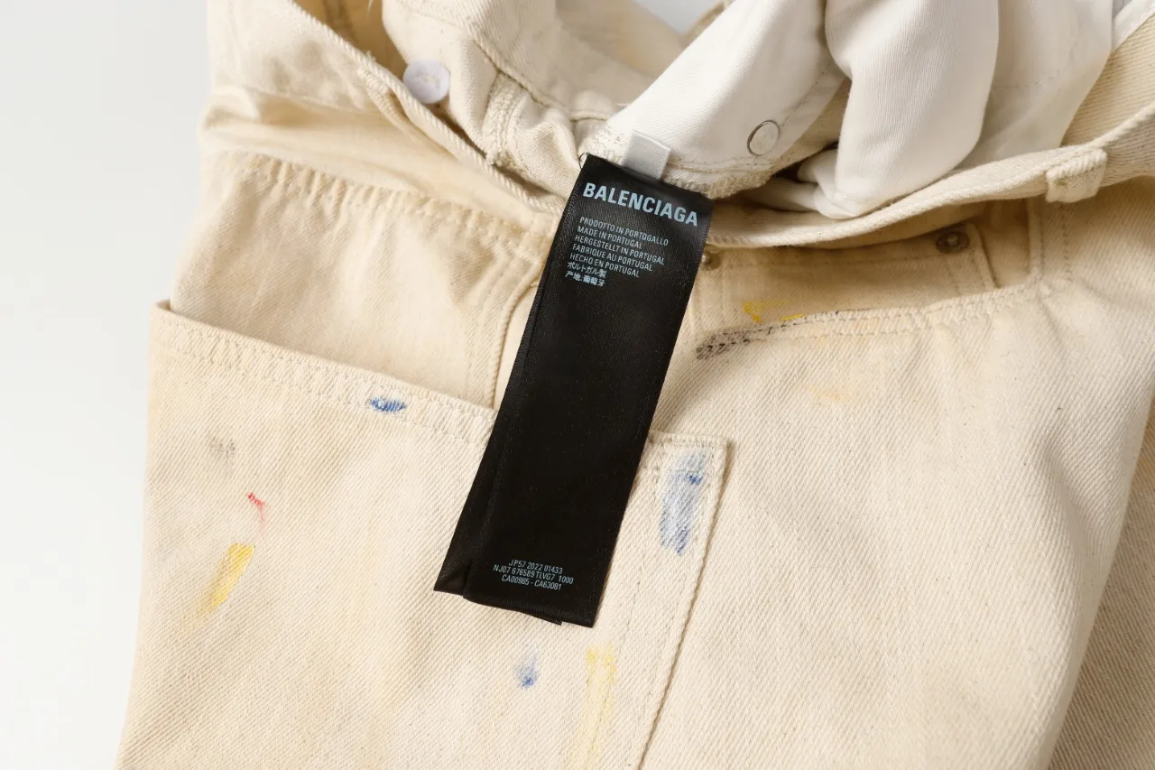 Paint-Splatter Twill Curved-Leg Trousers D20521850 — view 17
