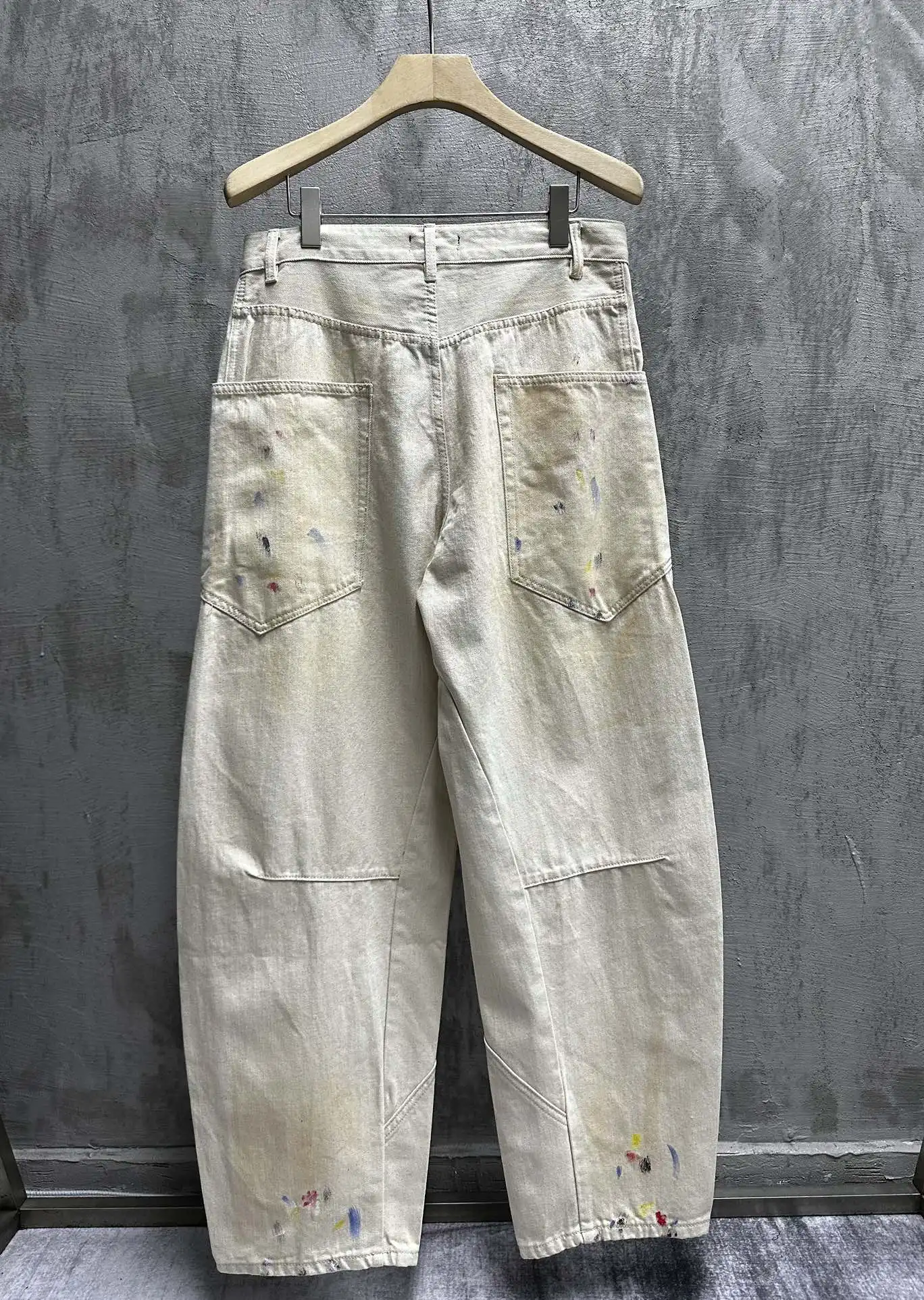 Paint-Splatter Twill Curved-Leg Trousers D20521850 — view 20