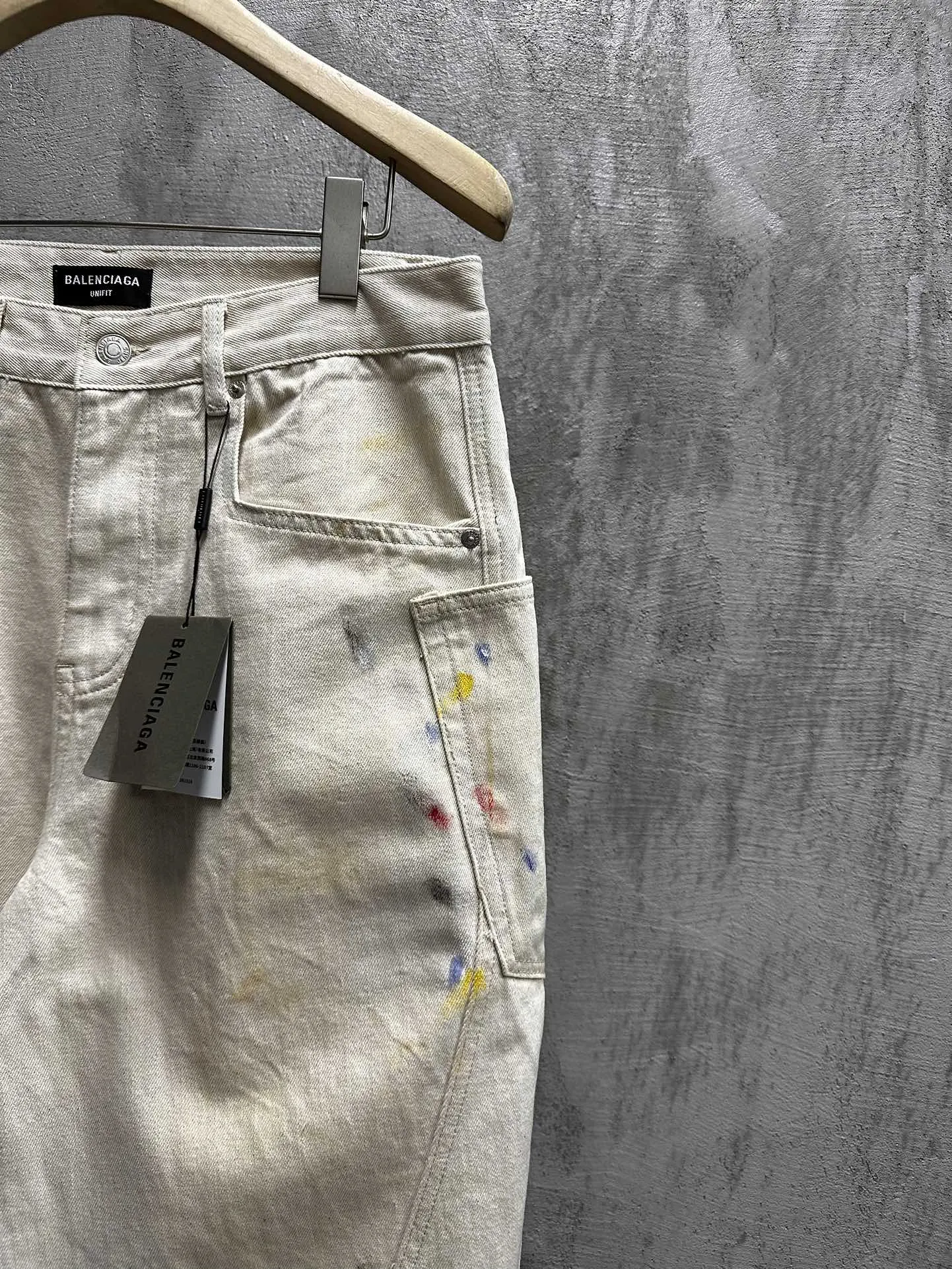 Paint-Splatter Twill Curved-Leg Trousers D20521850 — view 21