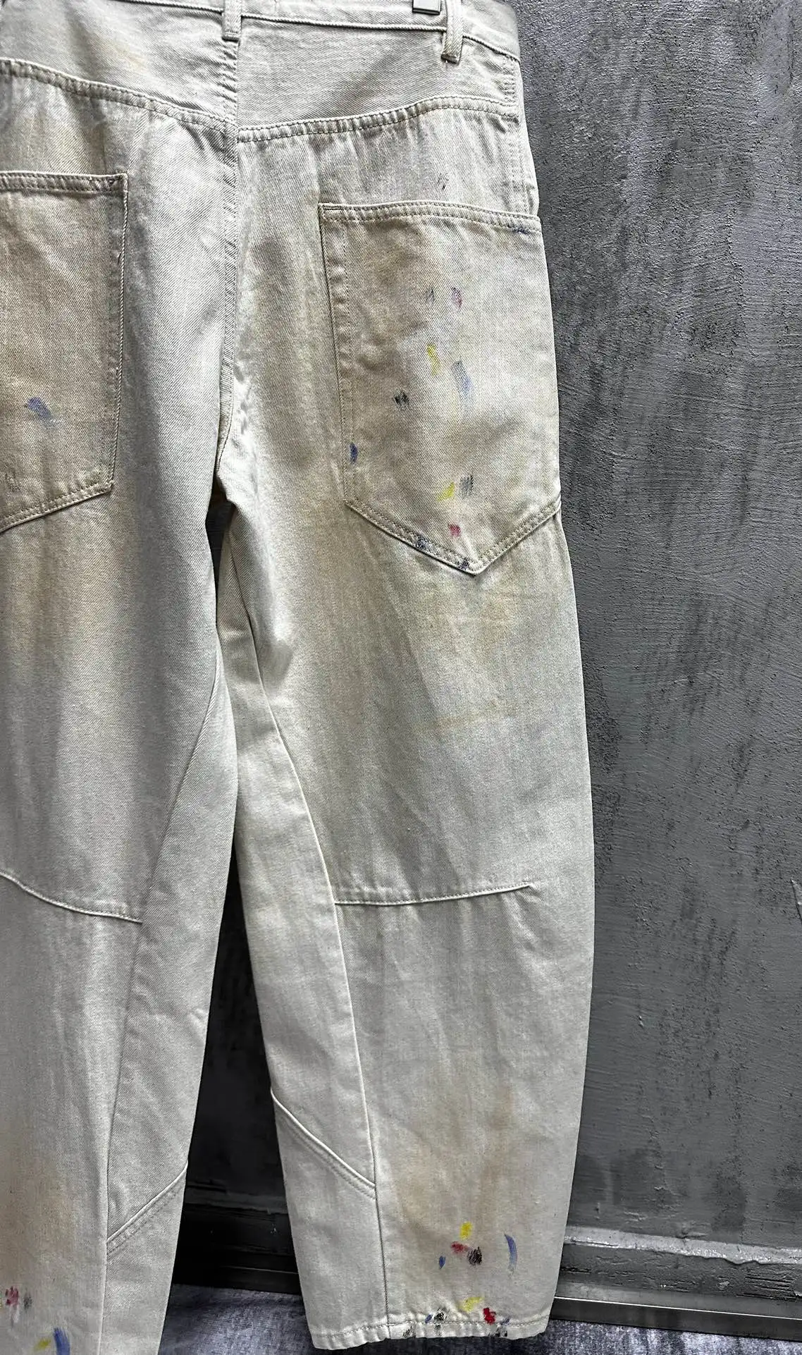 Paint-Splatter Twill Curved-Leg Trousers D20521850 — view 22