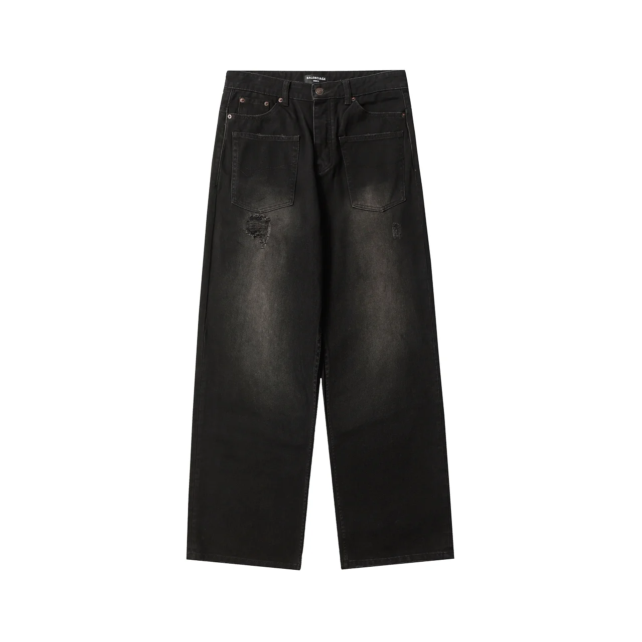 Reversed Pocket Distressed Wide-Leg Jeans D24019935 — view 11