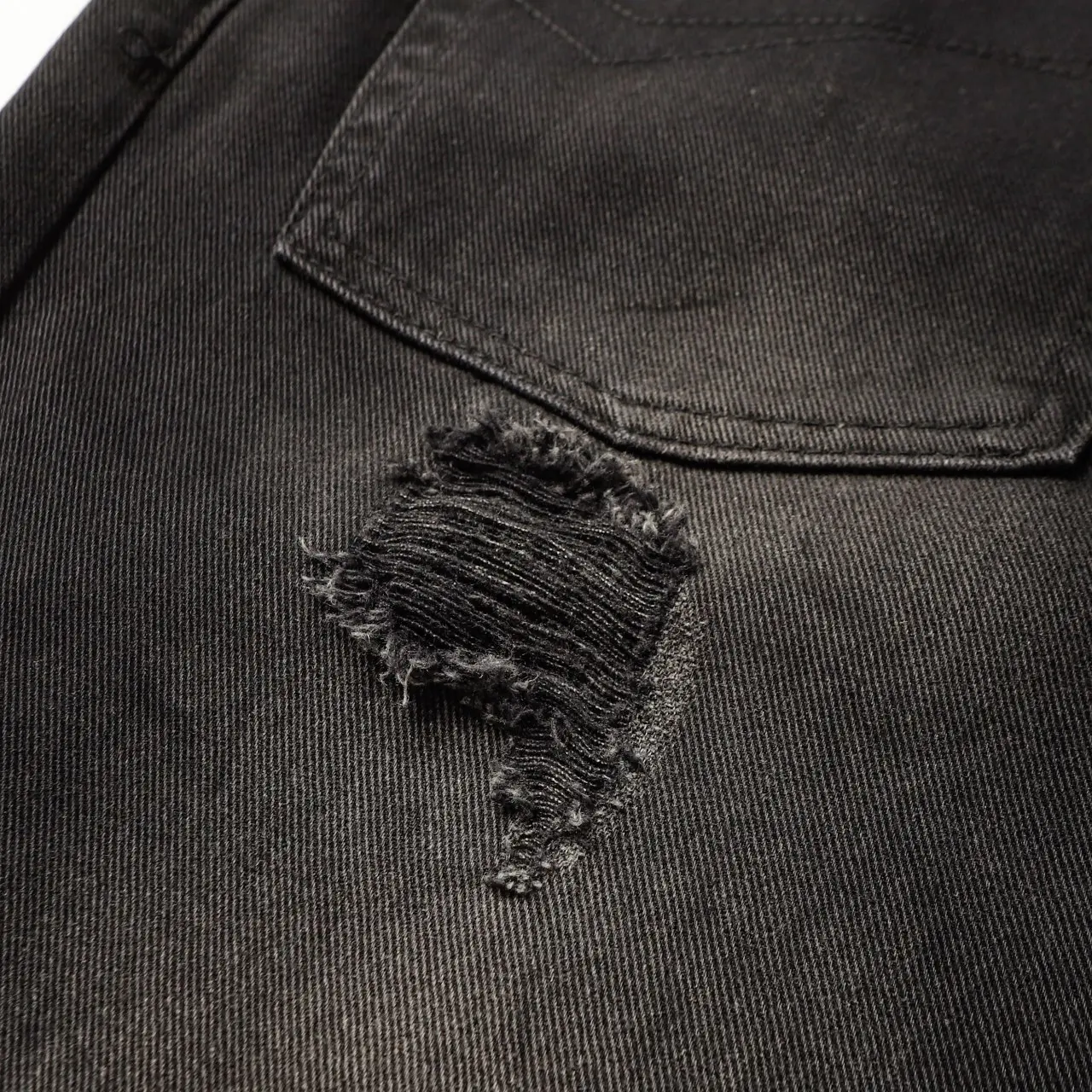 Reversed Pocket Distressed Wide-Leg Jeans D24019935 — view 13