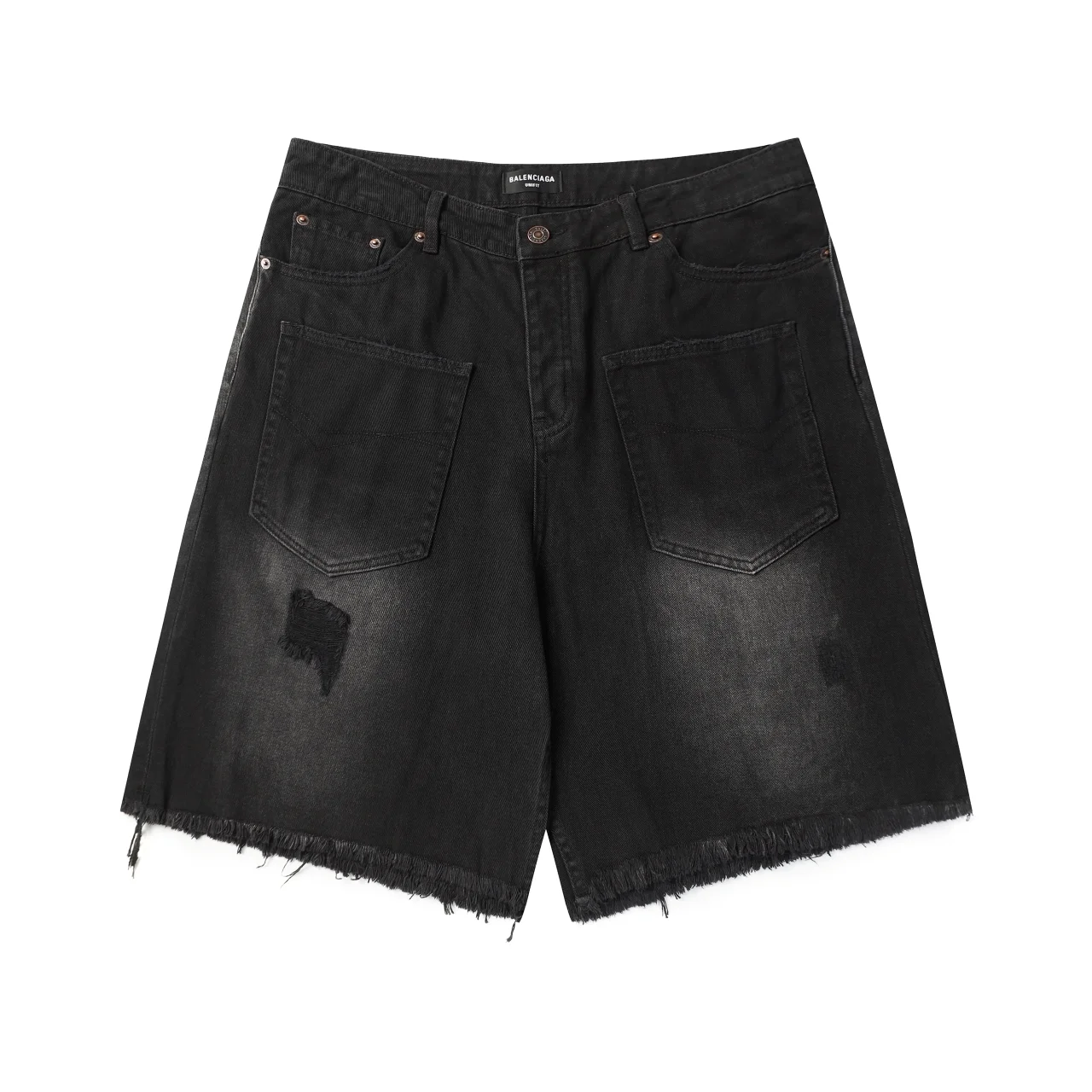 Distressed Frayed Denim Shorts D21519934