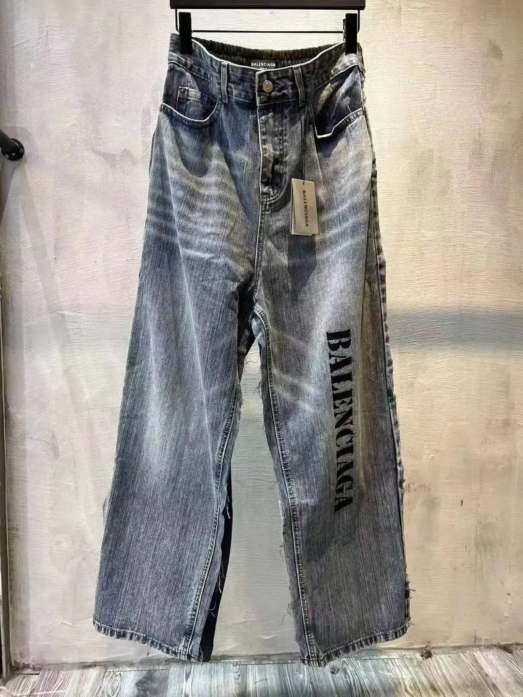Hybrid Denim and Jersey Wide-Leg Jeans D23021847