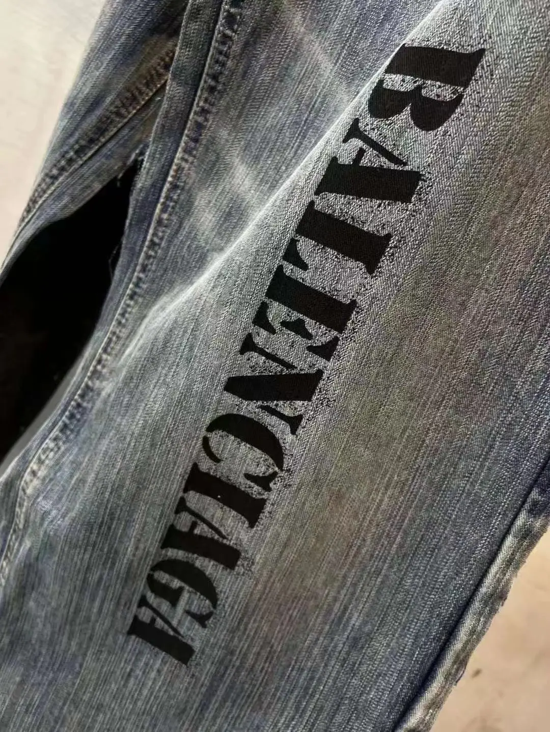 Hybrid Denim and Jersey Wide-Leg Jeans D23021847 — view 4