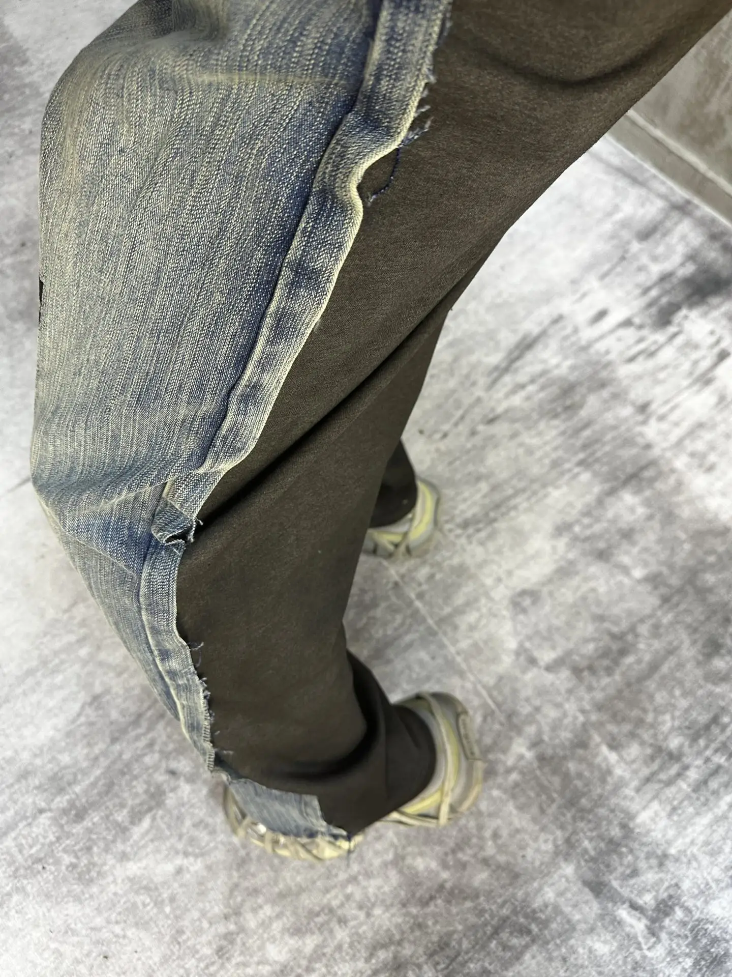 Hybrid Denim and Jersey Wide-Leg Jeans D23021848 — view 6