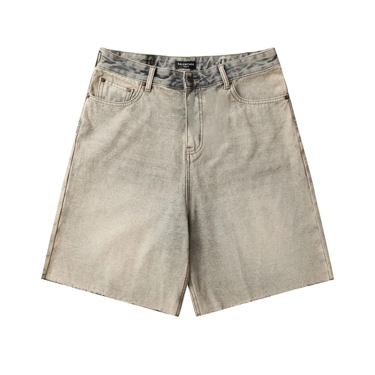 Inside-Out Effect Baggy Denim Shorts D21020017
