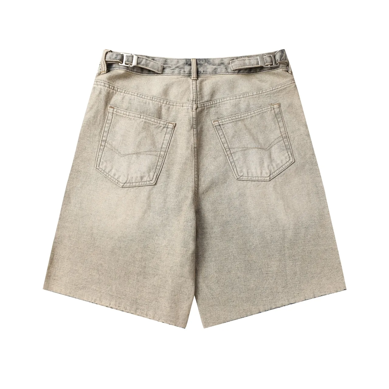 Inside-Out Effect Baggy Denim Shorts D21020017 — view 2