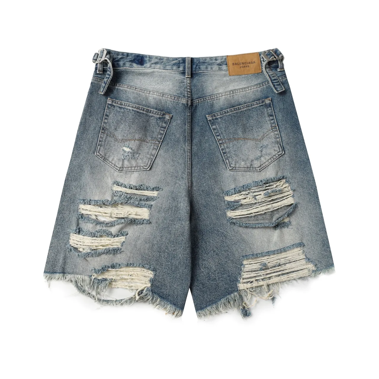 Distressed Wide-Leg Denim Shorts D21519930 — view 6