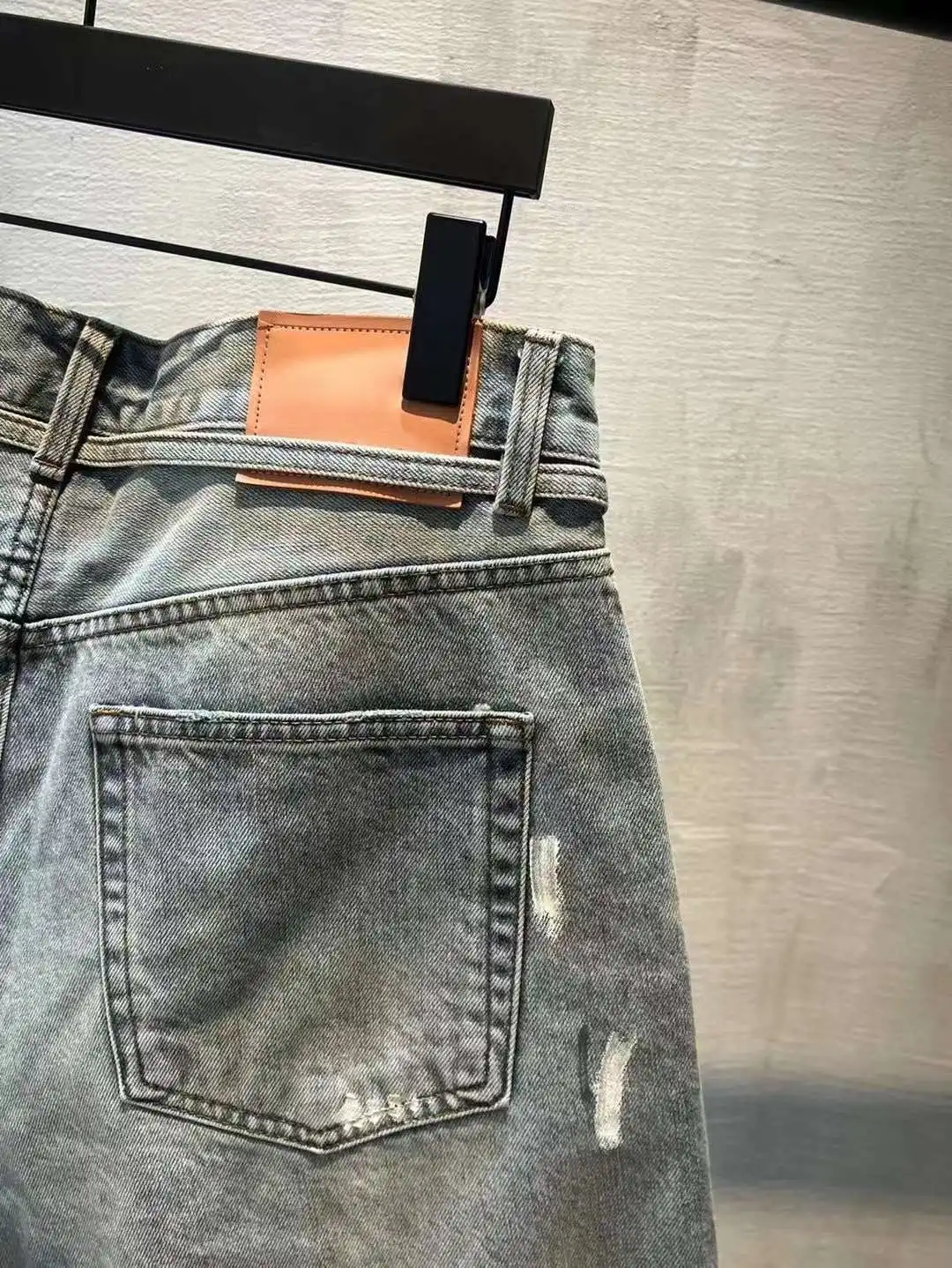 Acne Studios Distressed Paint-Splatter Denim Shorts D22519928 — view 15