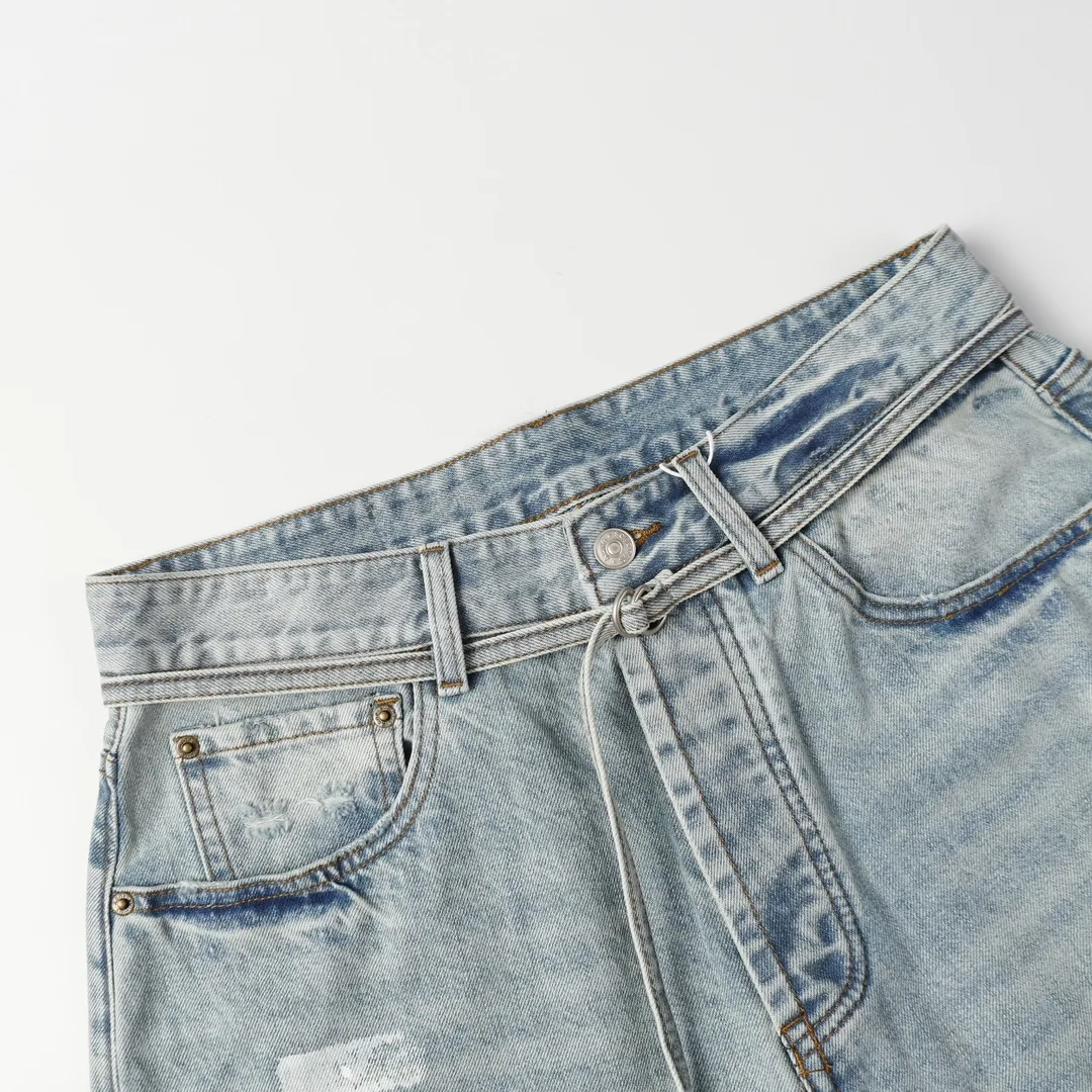 Acne Studios Distressed Paint-Splatter Denim Shorts D22519928 — view 23