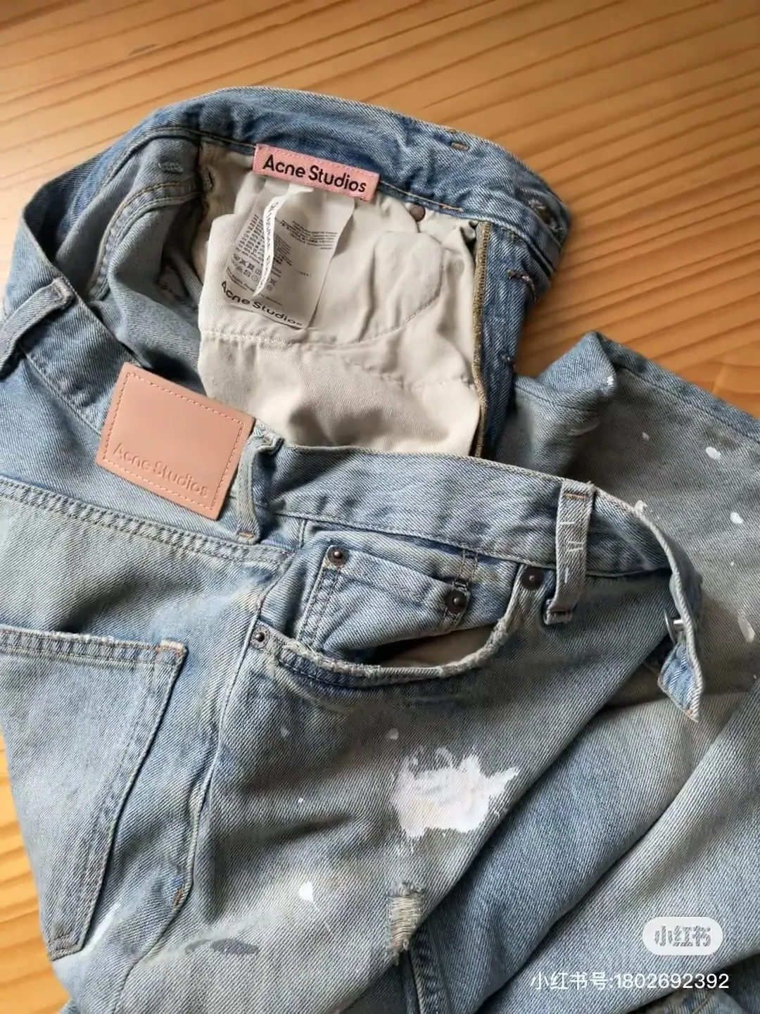 Acne Studios Distressed Paint-Splatter Denim Shorts D22519928 — view 24
