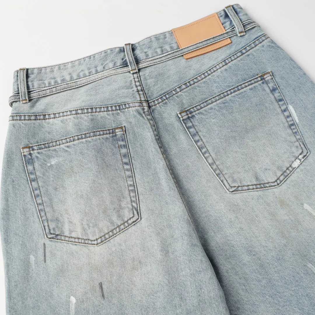 Acne Studios Distressed Paint-Splatter Denim Shorts D22519928 — view 26